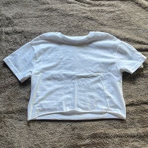 Cropped white tee